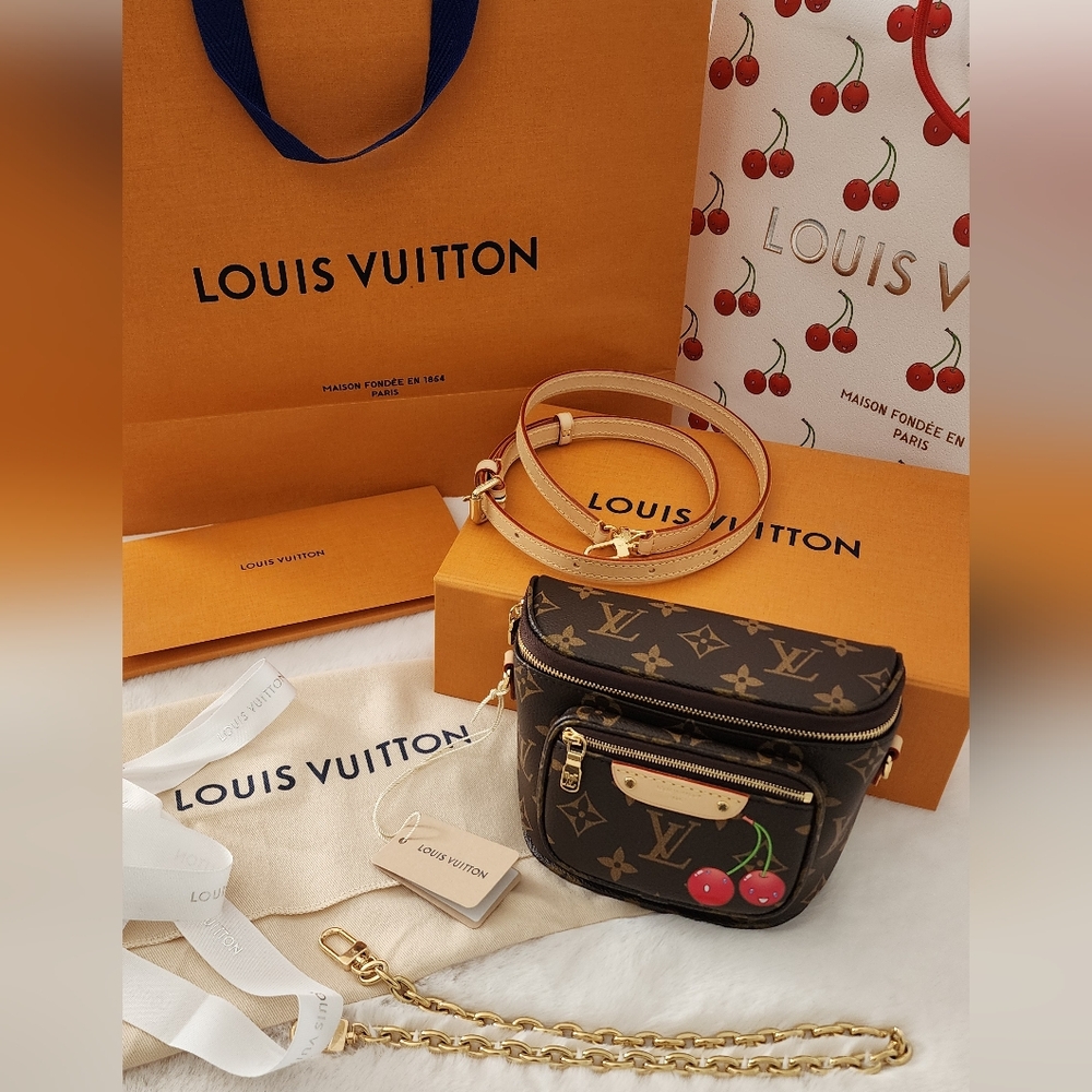 Auth BNIB TM X LV Louis Vuitton Cherry Mini Bumbag M13449 (Takashi Murakami)